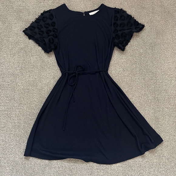 LOFT Dresses & Skirts - Ann Taylor LOFT petal sleeve tie-waist dress - women's small navy